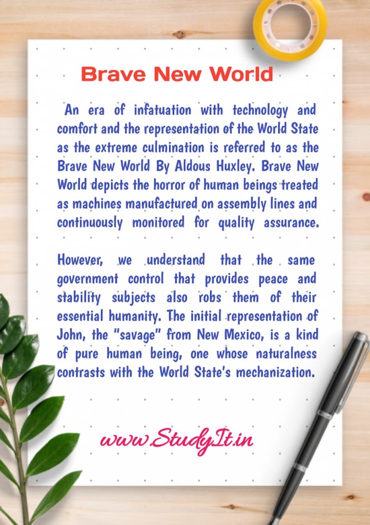 Brave New World Essay | Essay on Brave New World for Students and Children in English